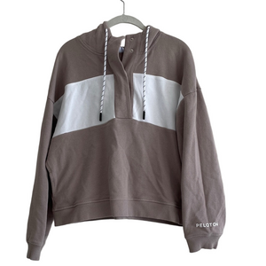 Peloton Women's Taupe and White Hoodie L